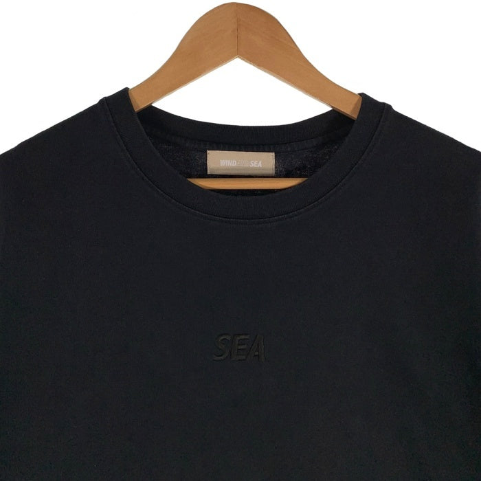 WIND AND SEA ウィンダンシー SEA PIGMENT TEE ピグメント フロント刺繡ロゴ Tシャツ ブラック WDS-O-ESS2-24-Q3-CS-01 Size L 福生店