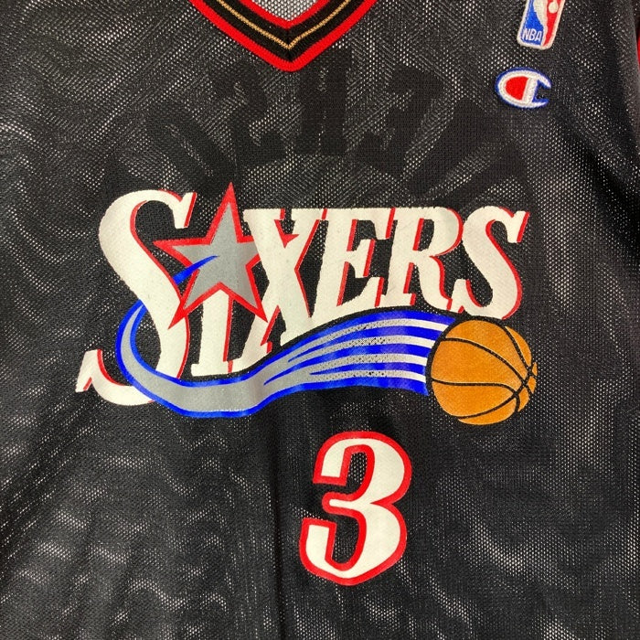 Champion チャンピオン 90s SIXERS IVERSON ユニフォーム ゲームシャツ ブラック sizeL 瑞穂店