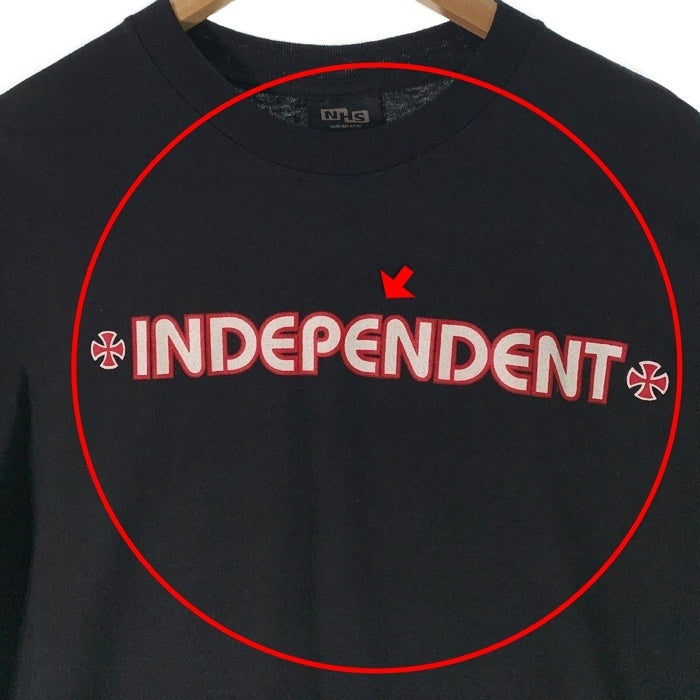 90's~ INDEPENDENT インデペンデント プリントTシャツ ブラック NHS Size L 福生店