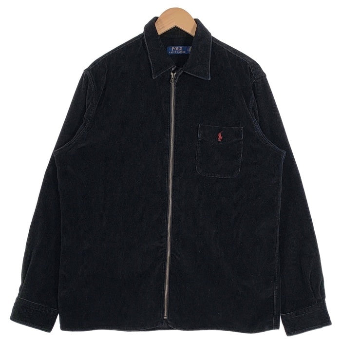POLO RALPH LAUREN ポロ ラルフローレン Full Zip Over Shirt ジップアップ コーデュロイジャケット ブラック Size L 福生店
