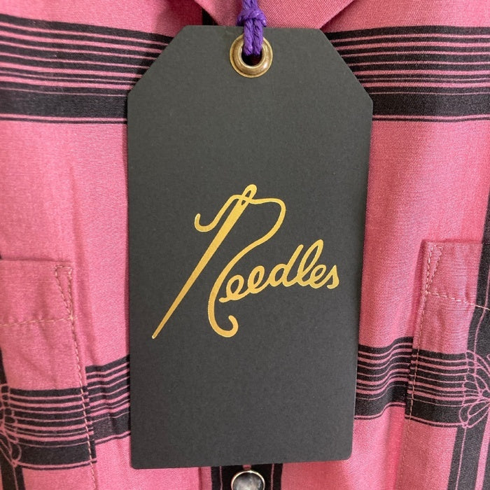 Needles ニードルズ MR180 S/S Cowboy One-Up Shirt Papillon ウエスタンシャツ パピヨン柄 レーヨン ピンク sizeM 瑞穂店
