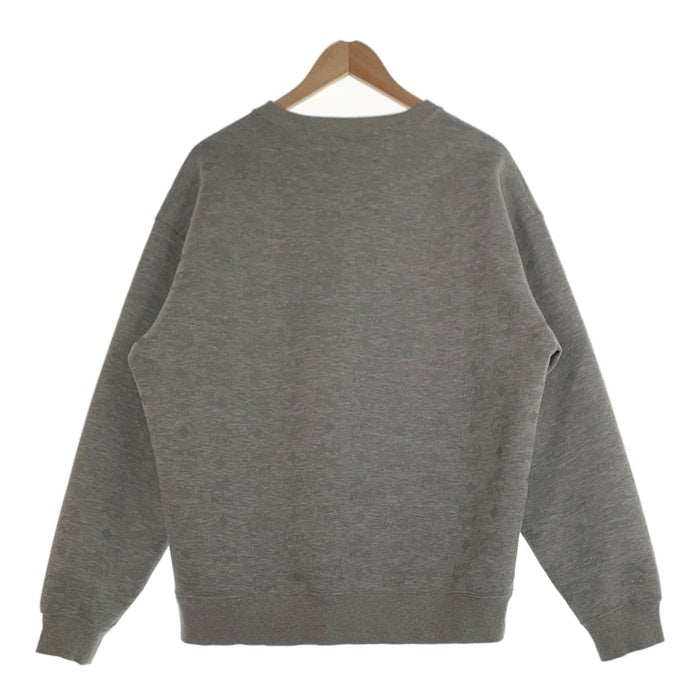 MCM by PHENOMENON エムシーエム バイ フェノメノン Reflective Monogram Sweat Shirt リフレクティブ モノグラム クルーネック スウェットトレーナー グレー MHAASJP01EG00L SizeL 福生店