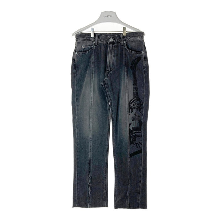 HYSTERIC GLAMOUR ヒステリックグラマー 23AW 01233AP01 GUITAR GIRL ギターガール センタースリット デニムパンツ ブラック size28 瑞穂店
