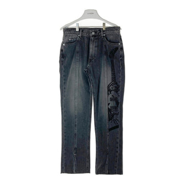 HYSTERIC GLAMOUR ヒステリックグラマー 23AW 01233AP01 GUITAR GIRL ギターガール センタースリット デニムパンツ ブラック size28 瑞穂店