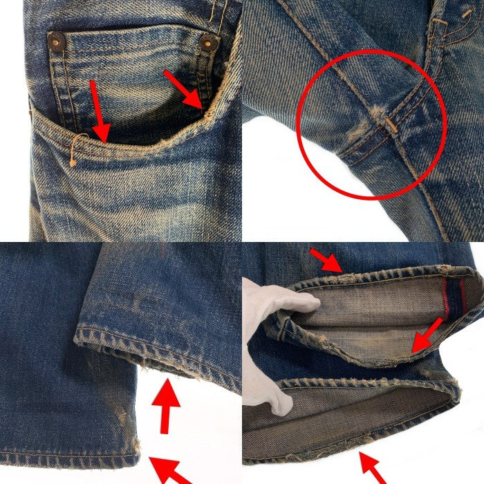 HOLLYWOOD RANCH MARKET ハリウッドランチマーケット 隠しリベット 赤耳 セルビッチ PP4-XX デニムパンツ ライトブルー D-TK 399 Size W30 福生店