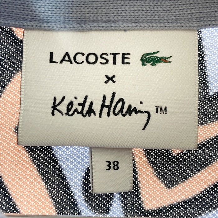 LACOSTE ラコステ Ketih Haring キース へリング 総柄 ポロシャツ ブルー size38 瑞穂店