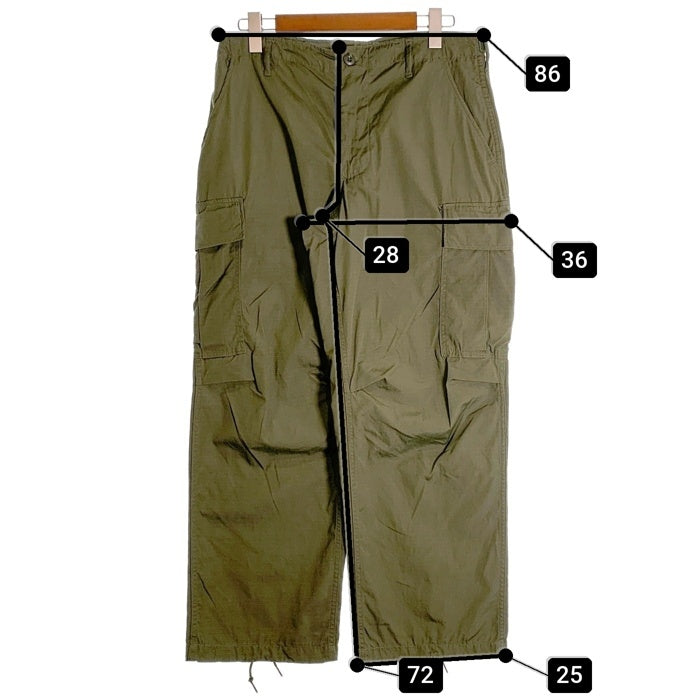 60’s U.S.ARMY 米軍 ジャングルファティーグ ミリタリーカーゴパンツ オリーブ リップストップ 8405-935-3307 69年会計 1 Size M-S 福生店