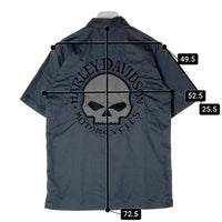 HARLEY DAVIDSON ハーレーダビッドソン スカル刺繍 半袖シャツ グレー sizeS 瑞穂店