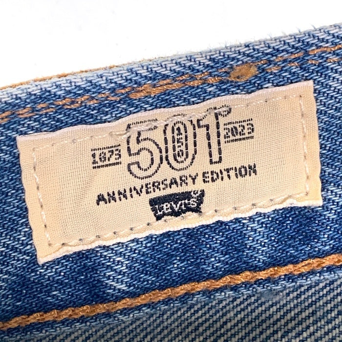 Levi's リーバイス 501 ストレートデニムパンツ 150周年モデル ダメージ加工 ライトブルー 00501-3385 Size W36 L32 福生店