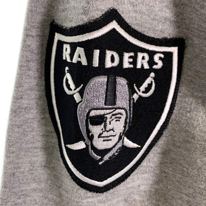 90's majestic マジェスティック RAIDERS レイダース NFL プルオーバー フーディー パーカー グレー カナダ製 Size XL 福生店