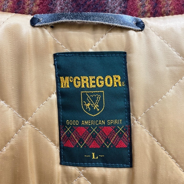 McGREGOR マクレガー ニチメン クルミボタン チェック ウールジャケット ボルドー sizeL 瑞穂店