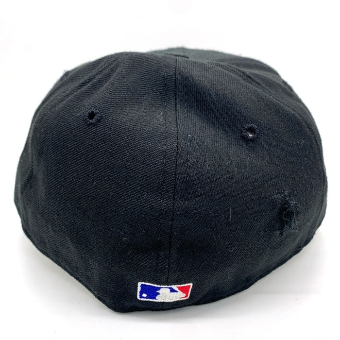 90's New Era ニューエラ 59FIFTY MLB ニューヨーク・ヤンキース ウールベースボールキャップ ブラック ライトブルー USA製 Size 7 1/8 (56.8cm) 福生店