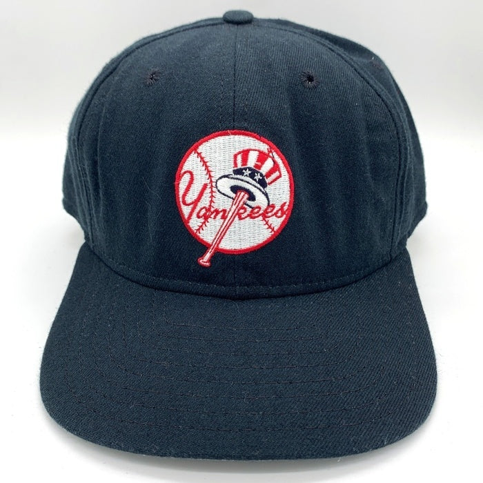 90's New Era ニューエラ MLB ニューヨーク・ヤンキース ウールベースボールキャップ ワッペン ネイビー USA製 Size 7 3/8(58.7cm) 福生店