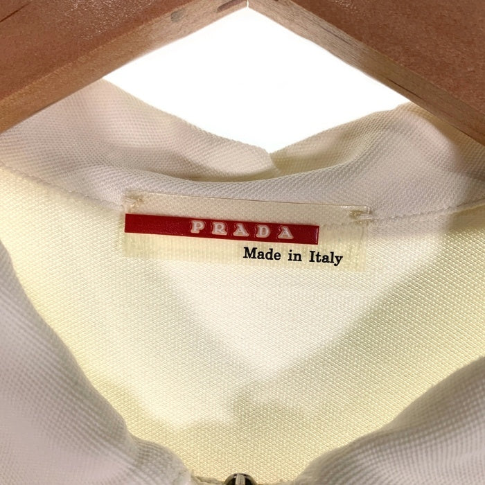 PRADA SPORT プラダスポーツ ハーフジップ 半袖ポロシャツ 生成り ETB0963 Size M 福生店