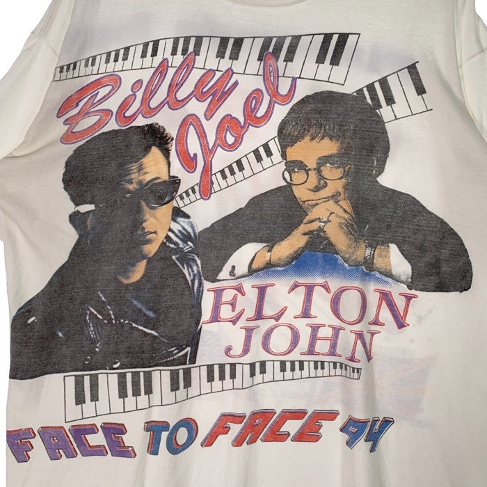 90's Billy Joel ビリージョエル Elton John エルトンジョン TOUR 1994 プリントTシャツ ホワイト SHOR HILLS TEE Size XL 福生店