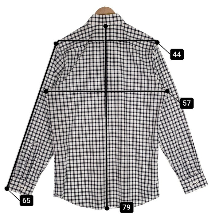 BANANA REPUBLIC バナナリパブリック CAMDEN FIT コットンチェックシャツ 長袖 ホワイト ブラック Size M 福生店