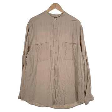 JOHN HENRY ジョンヘンリー リネン レーヨン バンドカラーチェックシャツ ベージュ Size L 福生店