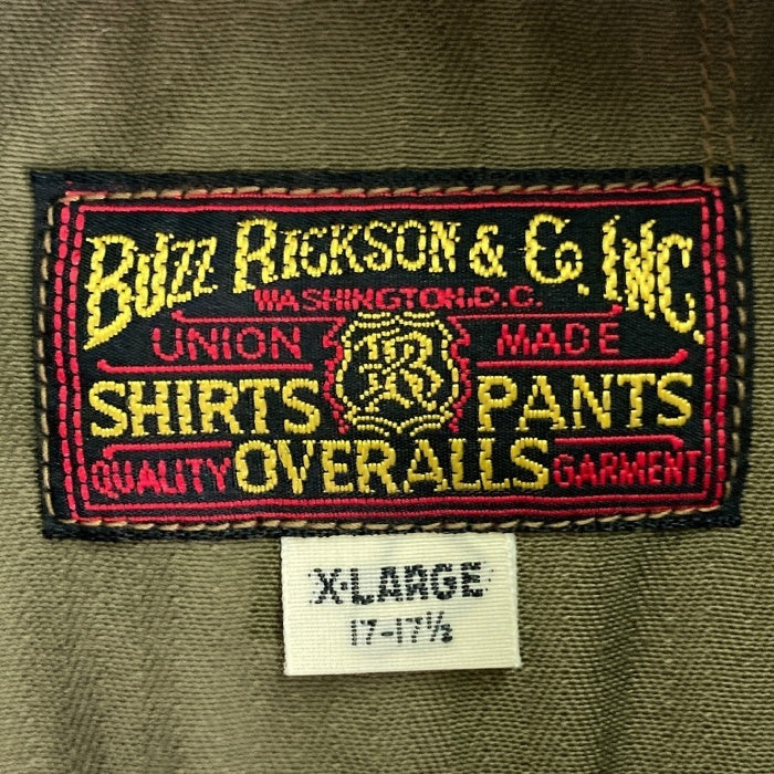BUZZ RICKSON'S バズリクソンズ BR29390 HERRINGBONE WORK SHIRT 長袖ワークシャツ カーキ sizeXL 瑞穂店