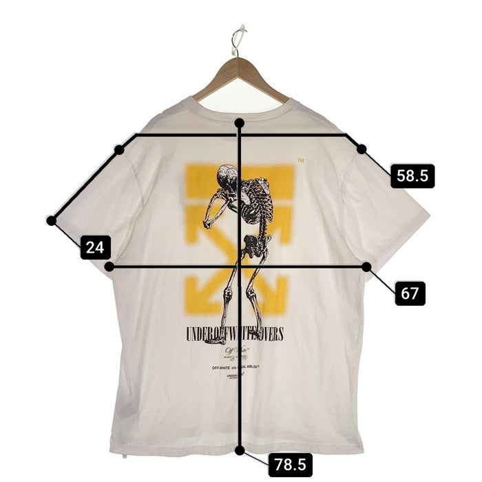 OFF-WHITE オフホワイト 19AW UNDERCOVER アンダーカバー Skeleton Dart S/S T-Shirt スケルトン プリントTシャツ ホワイト OMAA061G19877010 Size XL 福生店