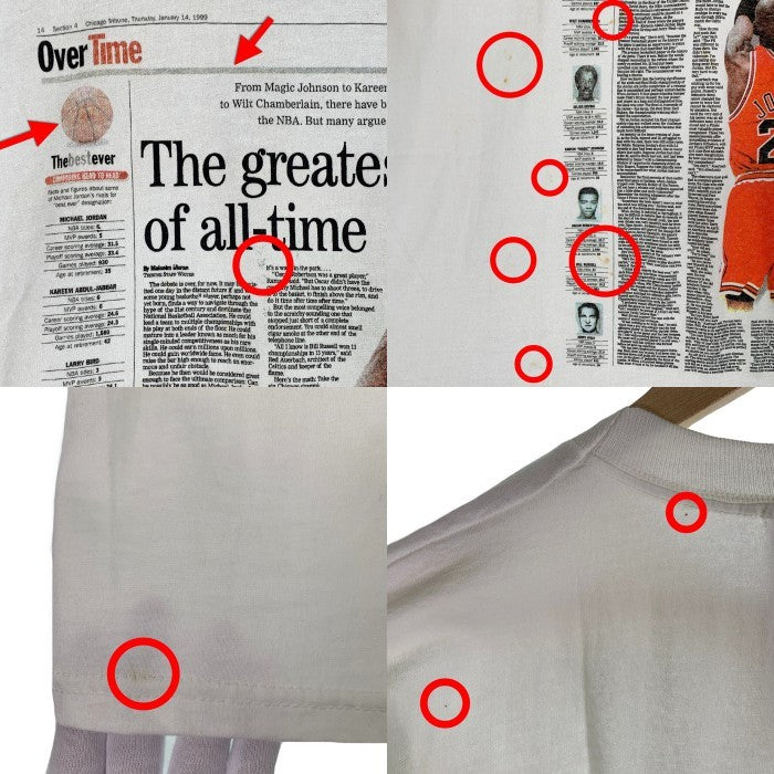 90-00's NBA Over Time The greatest of all-time フォトプリントTシャツ ホワイト フルーツオブザルーム Size XL 福生店