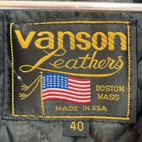 vanson バンソン レザー ダブルライダースジャケット 真鍮バックル ブラック size40 瑞穂店