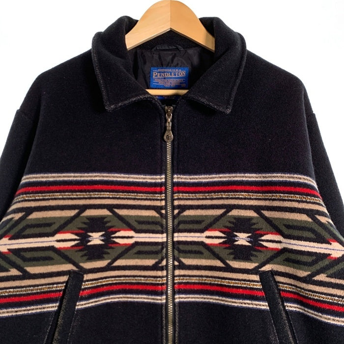 PENDLETON ペンドルトン ウール ジップアップ リブジャケット ブラック USA製 Size XL 福生店