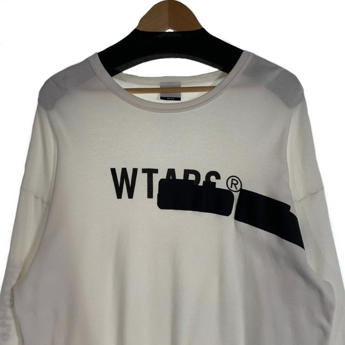 WTAPS ダブルタップス 19AW SIDE EFFECT DESIGN LS 01 ロゴプリント ロングスリーブTシャツ ホワイト 192ATDT-CSM12 Size 02 福生店