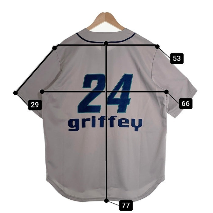 Fanatics ファナティックス Seattle Mariners シアトルマリナーズ KEN GRIFFEY Jr. HOME GAME別注 スニーカーYoutuber SOSHI氏監修 TURN A HEAD THE CLOCK BASEBALL JERSEY #24 半袖 ターン ヘッド ザ クロック ベースボール ジャージー グレー Size XL 福生店
