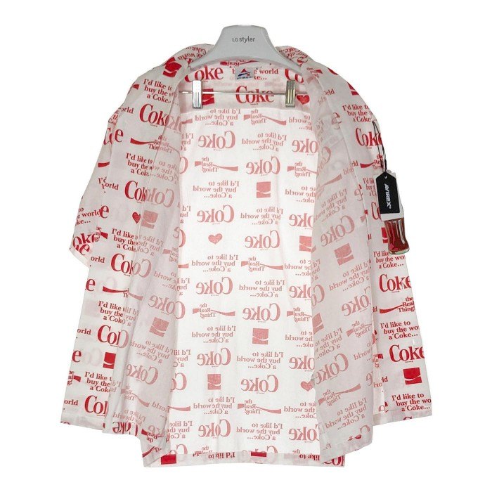 AVIREX アヴィレックス 783-3123029 COKE ICON SHIRTS コカコーラ 半袖シャツ レッド×ホワイト sizeM 瑞穂店