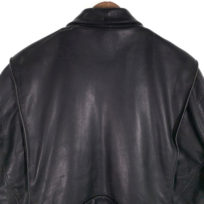 90's Harley-Davidson ハーレー ダビッドソン シングル ライダースジャケット レザージャケット ブラック Size 42 福生店