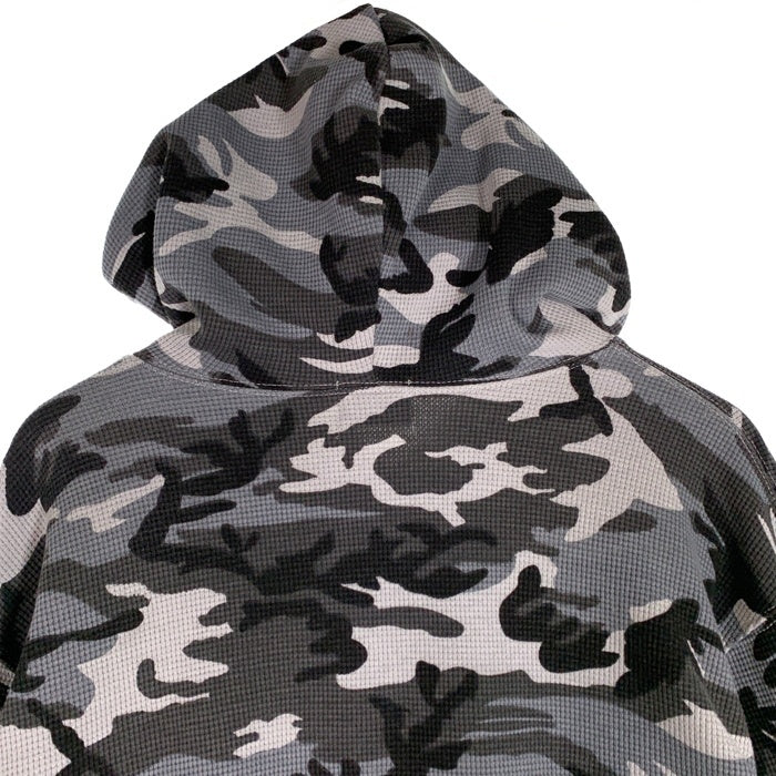 9090 ナインティナインティ King Logo Thermal Zip Hoodie サーマル ジップアップパーカー フーディー グレー NN1931 Size L 福生店