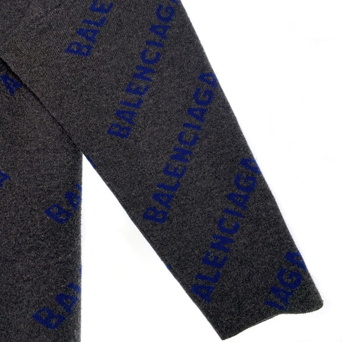 BALENCIAGA バレンシアガ 20AW ALL OVER LOGO CREWNECK クルーネック ニット セーター グレー 623283 T1567 Size M 福生店