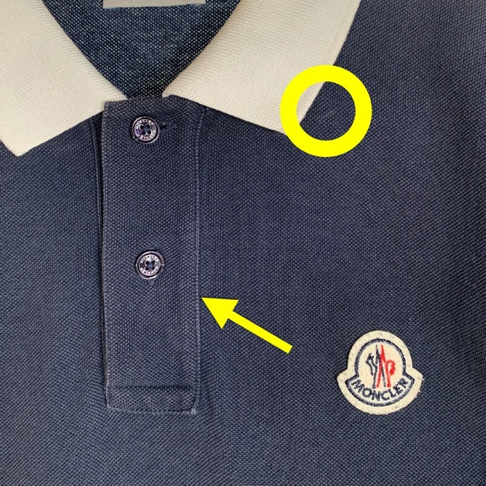 MONCLER モンクレール MAGLIA POLO ポロシャツ 半袖 鹿の子 ネイビー ホワイト Size S 福生店