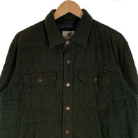 L.L.Bean エルエルビーン コットン 中綿 チェックシャツジャケット グリーン スナップボタン ID285281 Size M-R 福生店