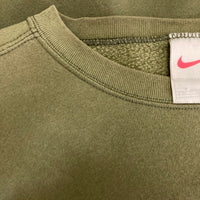 NIKE ナイキ 白タグ USA製 ワッペンロゴ スウェットトレーナー カーキ sizeL 瑞穂店