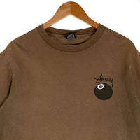 90's STUSSY ステューシー 8ball 8ボール 半袖 Tシャツ ブラウン USA製 Size L 福生店