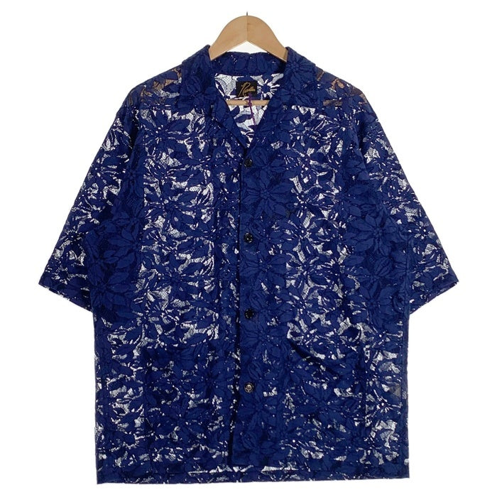 Needles ニードルズ 23SS CABANA SHIRT FLOWER 花柄レース 半袖シャツ ブルー MR252 Size XL 福生店