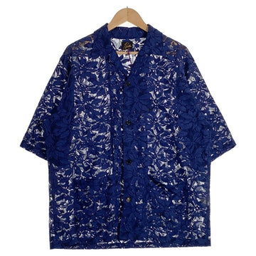 Needles ニードルズ 23SS CABANA SHIRT FLOWER 花柄レース 半袖シャツ ブルー MR252 Size XL 福生店