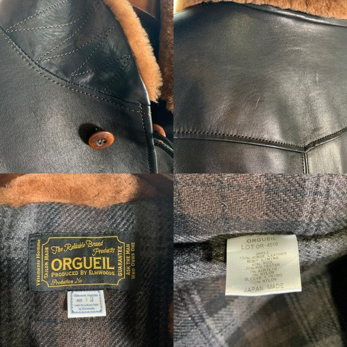 ORGUEIL オルゲイユ Horsehide Aviation Coat 馬革 ホースハイド アビエーター レザーコート ジャケット OR-4010 ブラック Size 42 福生店