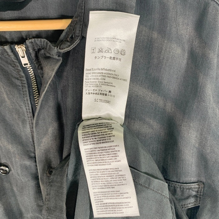DIESEL BLACK GOLD ディーゼルブラックゴールド リヨセル USED加工 長袖シャツ ボタン ファスナー ブラック Size 50 福生店