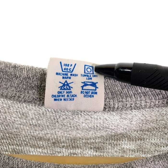 80's Champion チャンピオン Late Night ラバープリント Tシャツ グレー 霜降り USA製 トリコプリント Size L 福生店