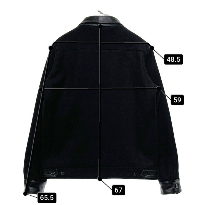 T.F.O.A クローズ 武装戦線 ウール レザー スポーツジャケット ブラック Size L 瑞穂店