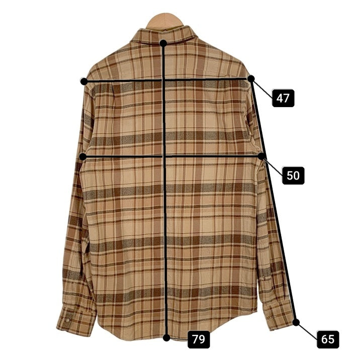 Ralph Lauren ラルフローレン パープルレーベル チェック フランネルシャツ ベージュ Size M 相当 福生店