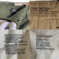 U.S. ARMY 米軍 M-1951 M-51 ウール トラウザーパンツ オリーブ 55-T-35650-30 Size SHORT MEDIUM 福生店