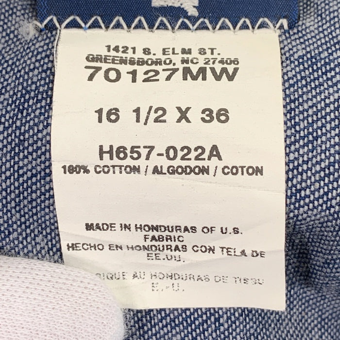 Wrangler ラングラー 70127MW デニムウエスタンシャツ インディゴ 企業刺繡 Size 16 1/2 福生店