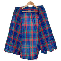 70's PENDLETON ペンドルトン ウール 長袖 ボタンダウン チェック シャツ ブルー レッド グリーン USA製 Size L 福生店