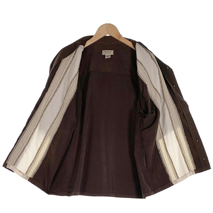 00's HUNT CLUB ハントクラブ オープンカラーストライプシャツ 半袖 ポリエステル ブラウン Size L 福生店
