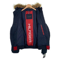 TOMMY HILFIGER トミーヒルフィガー シュノーケル パファージャケット 中綿 ネイビー ホワイト レッド 159AP863 Size L 福生店