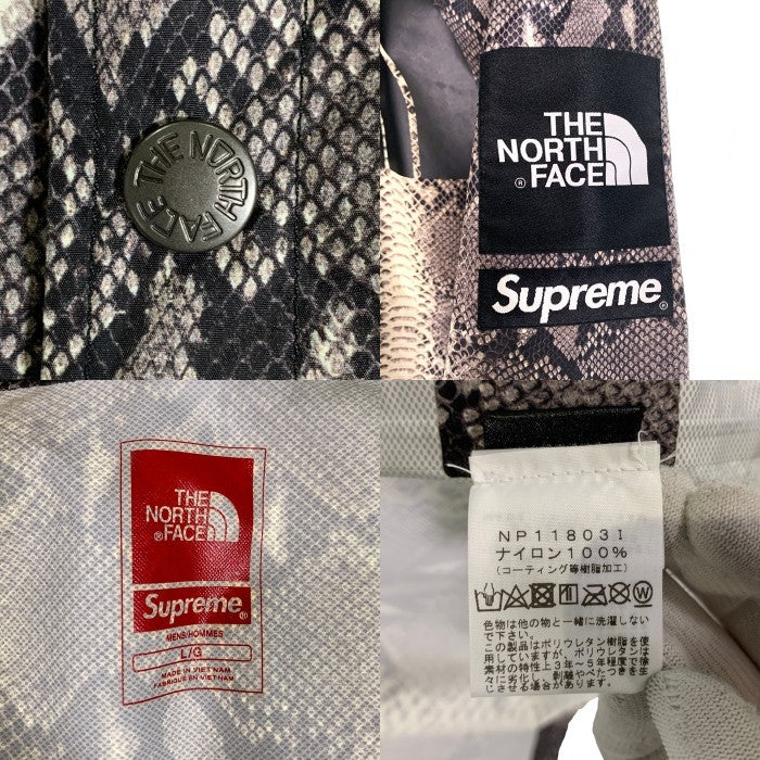 SUPREME シュプリーム 18SS THE NORTH FACE ノースフェイス Snakeskin Taped Seam Coaches Jacket スネークスキン テープドシーム コーチジャケット ブラック NP11803I Size L 福生店