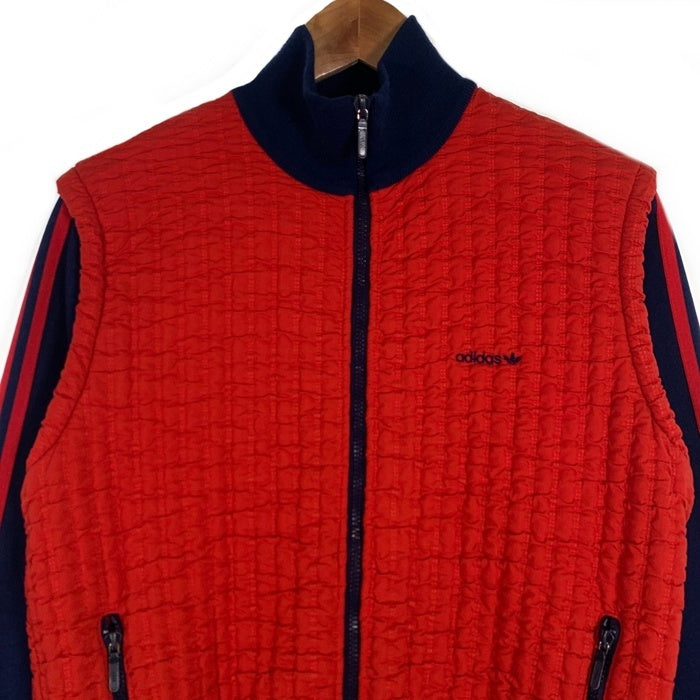 80-90's adidas アディダス トラックジャケット フリル切替 レッド ネイビー ririジップ レディース Size US L 福生店
